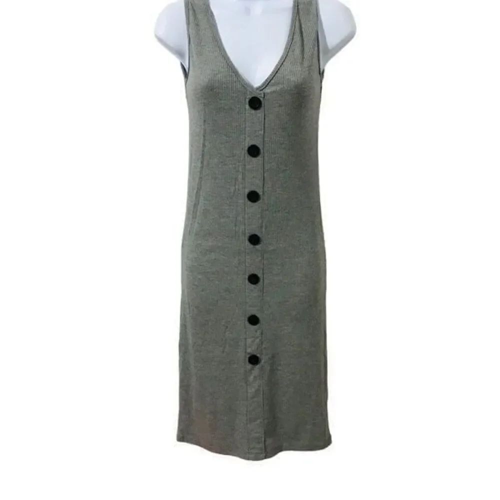 Velvet Torch gray long Sleeveless dress size L A201